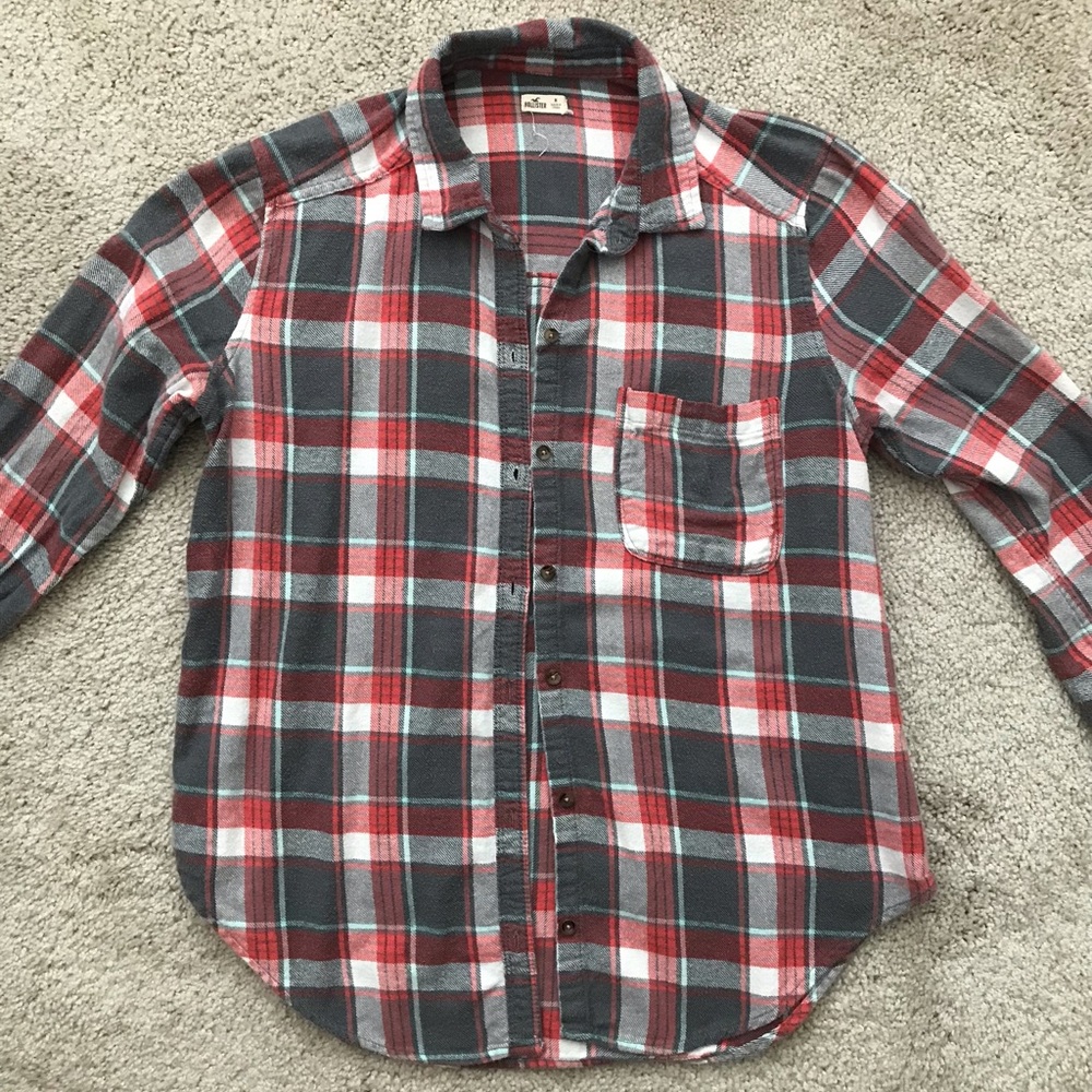 Hollister Gray/Red Flannel